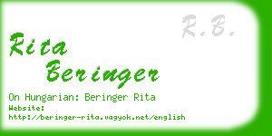 rita beringer business card